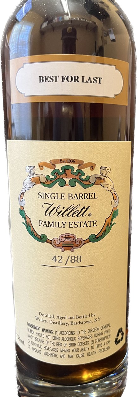 Willett Family Estate Bottled 11 Year "Best for Last" Single Barrel Rye - NoBull Spirits